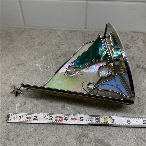 Stained Glass Handcrafted Christmas Nativity Scene. Holds tealight. 8”x5.5” - Picture 7 of 9